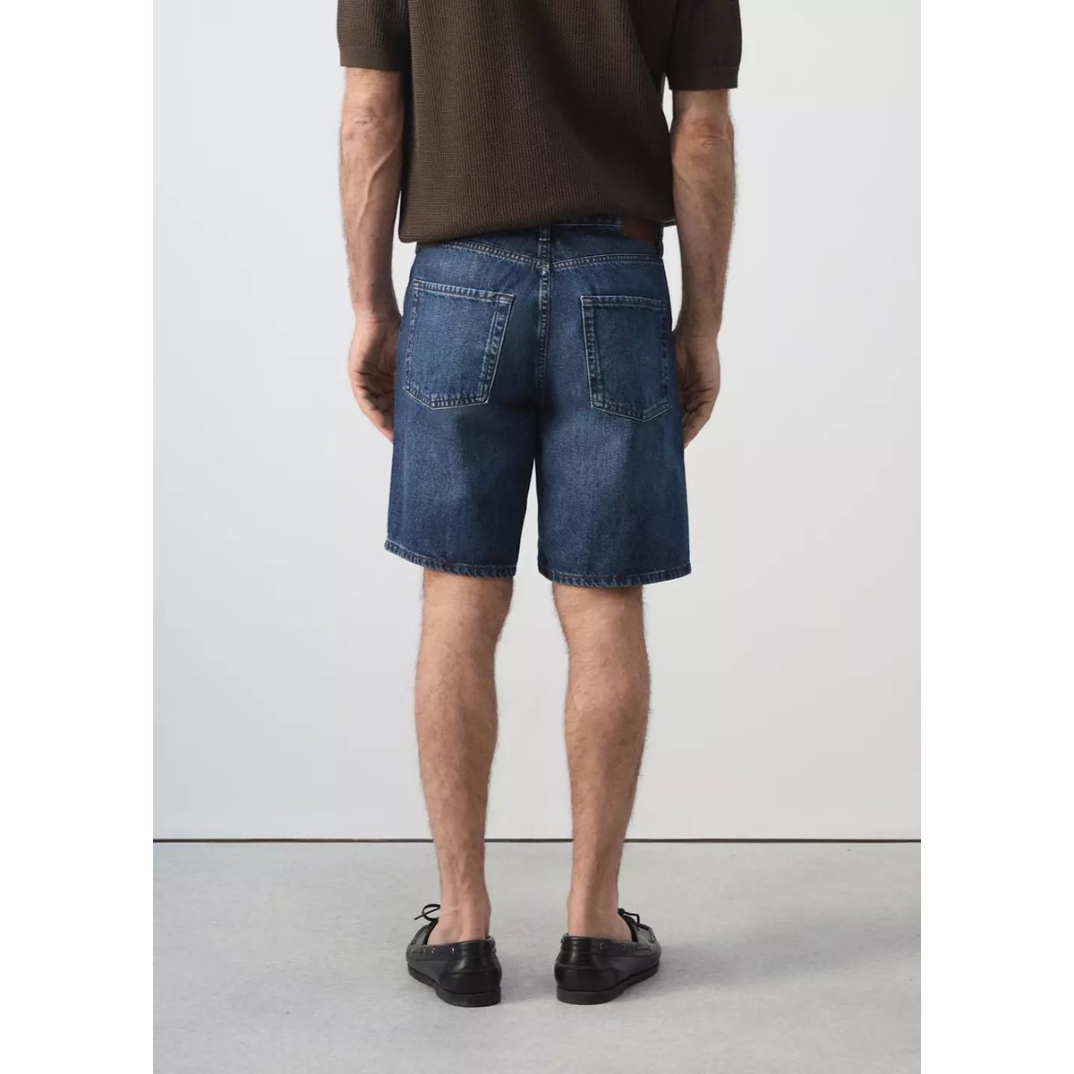 Bermuda en jean droit bleu foncé, MANGO MAN