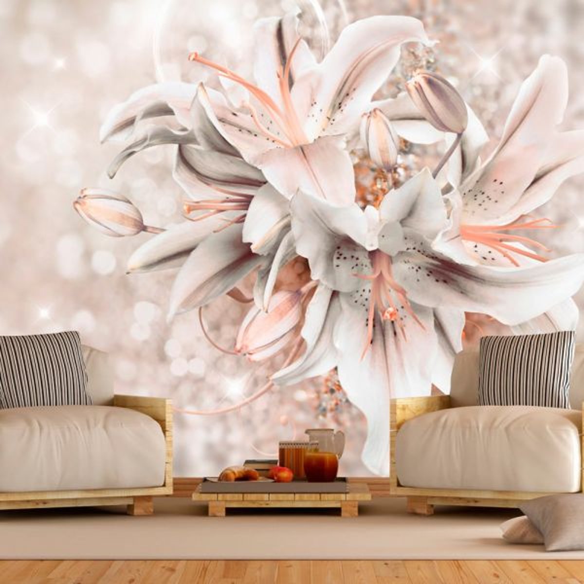 Papier peint intissé panoramique Fleurs Bouquet of Elegance multicouleur, EDEN