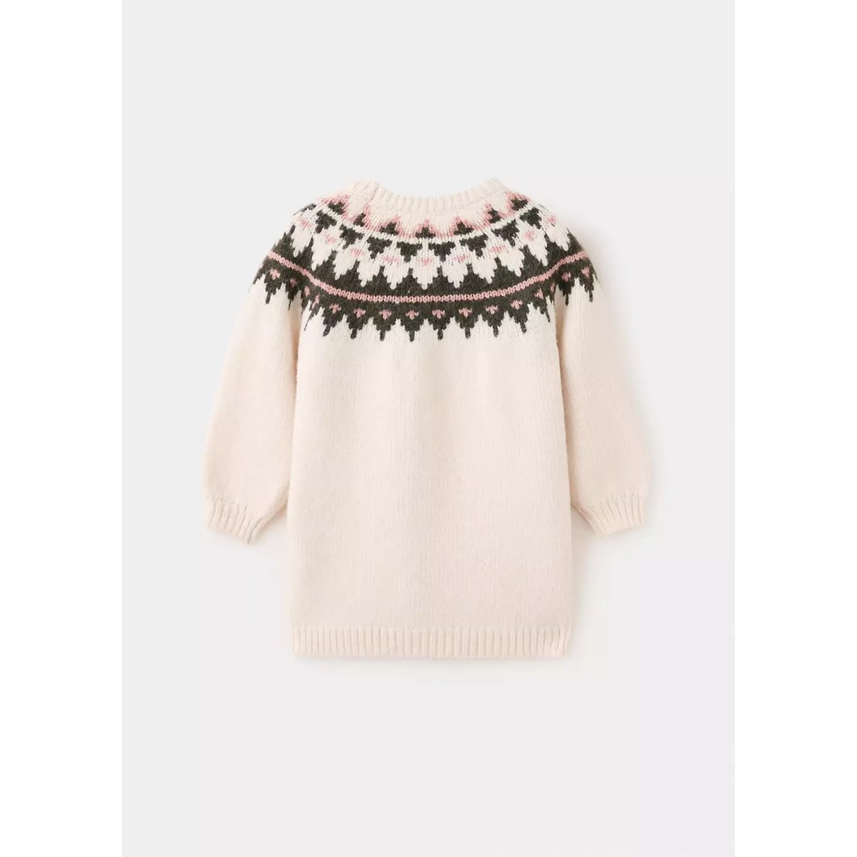 Robe en maille jacquard beige, MANGO BABY