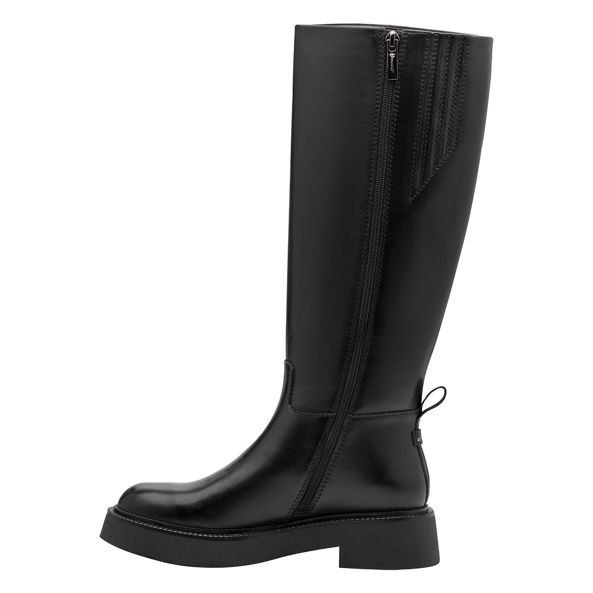 Flat Leather Calf Boots black, TAMARIS