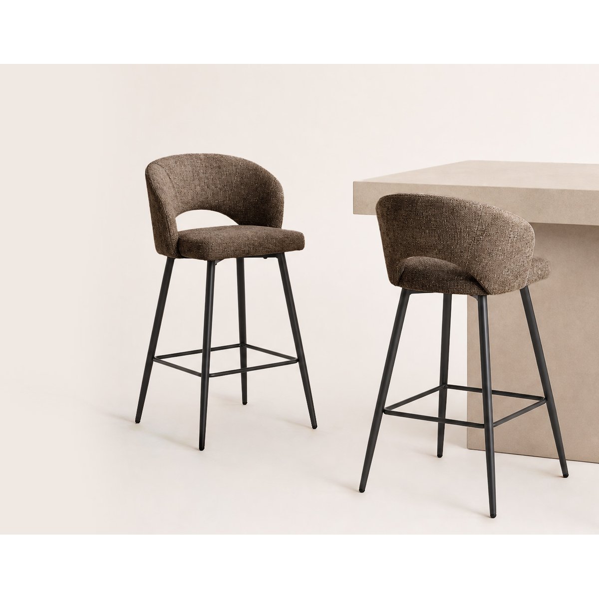 Lot de deux Tabourets de bar - 94 cm - PATTAYA marron, BEST MOBILIER