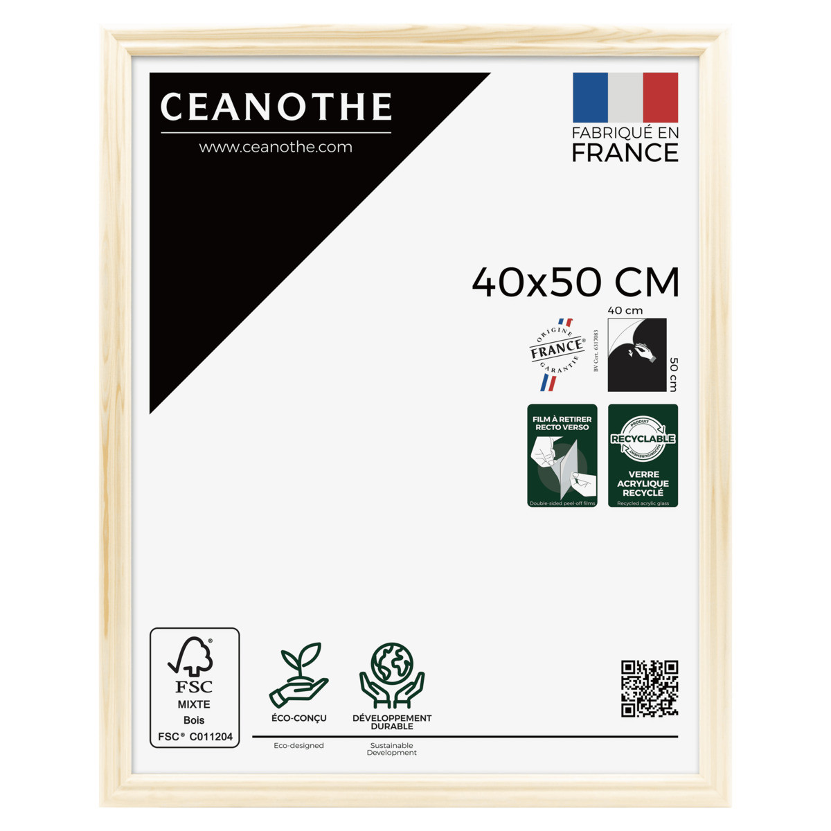 Cadre Photo En Bois Massif Fsc CIRCEE AUTHENTIC bois brut, CEANOTHE