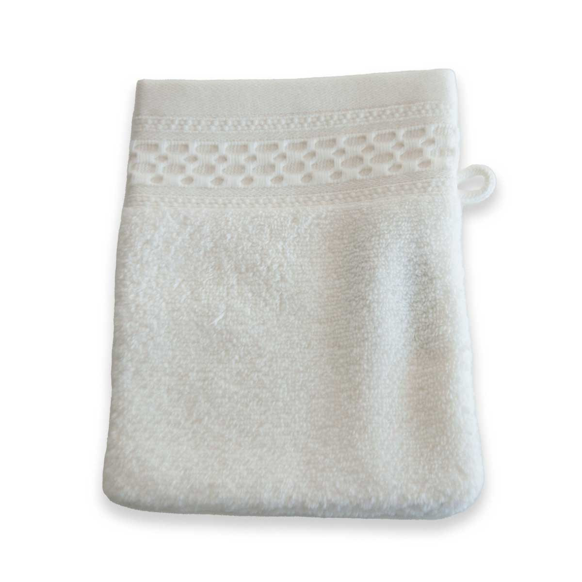 Gant De Toilette en coton 500g/m² - ZERO TWIST ivoire, TRADITION DES VOSGES