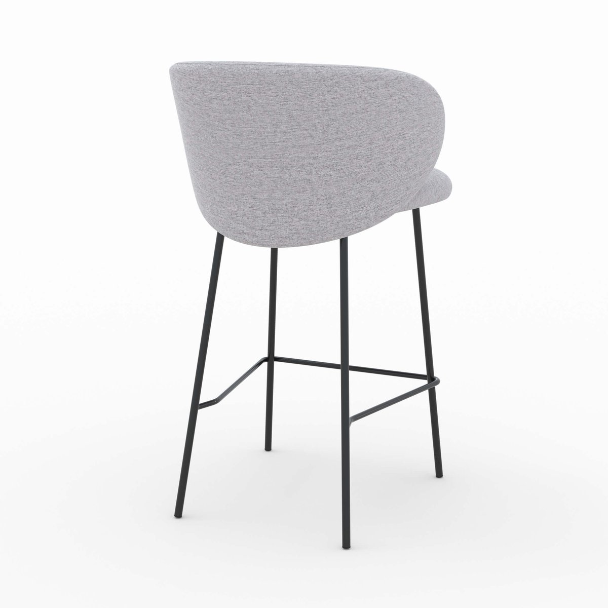 Lot de 2 chaises pour îlot central en tissu 68 cm - VICTORIA gris clair, MAISON PAVANE