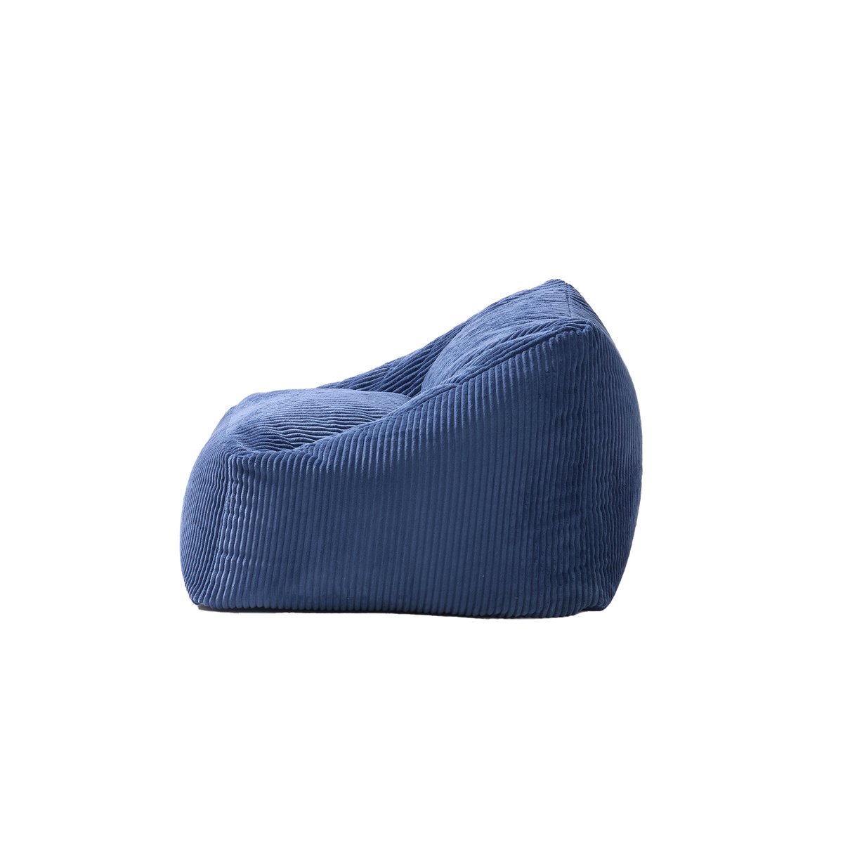 Pouf de salon, velours côtelé, JON bleu, NORDLYS