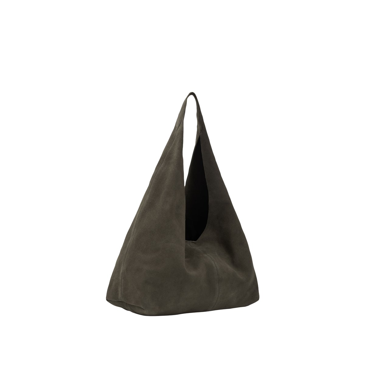 Sac à main cuir velours HOBO vert kaki, IKKS