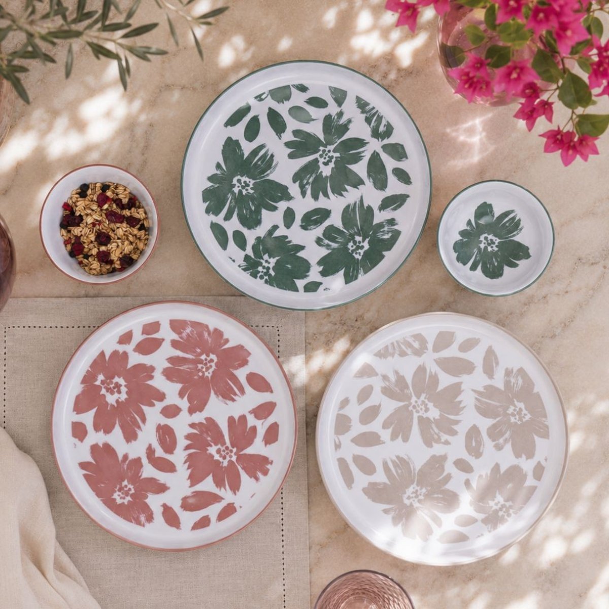 Lot de 6 grandes assiettes, HANAE beige, ARTIME