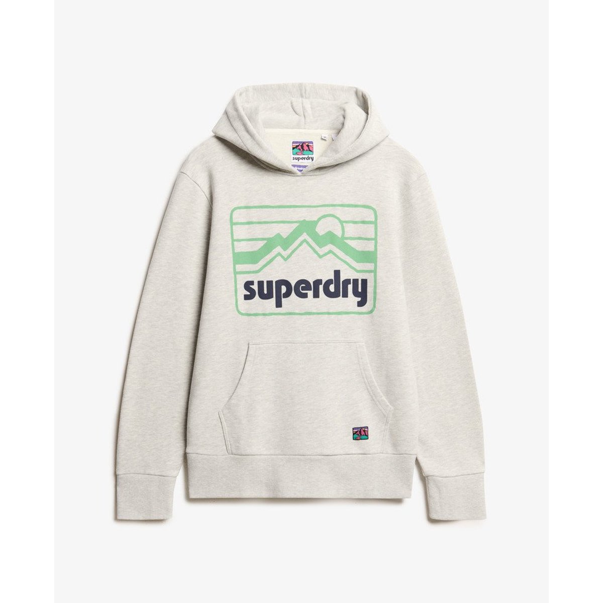 Sweat à capuche Vintage 90s Terrain gris glacier chiné, SUPERDRY