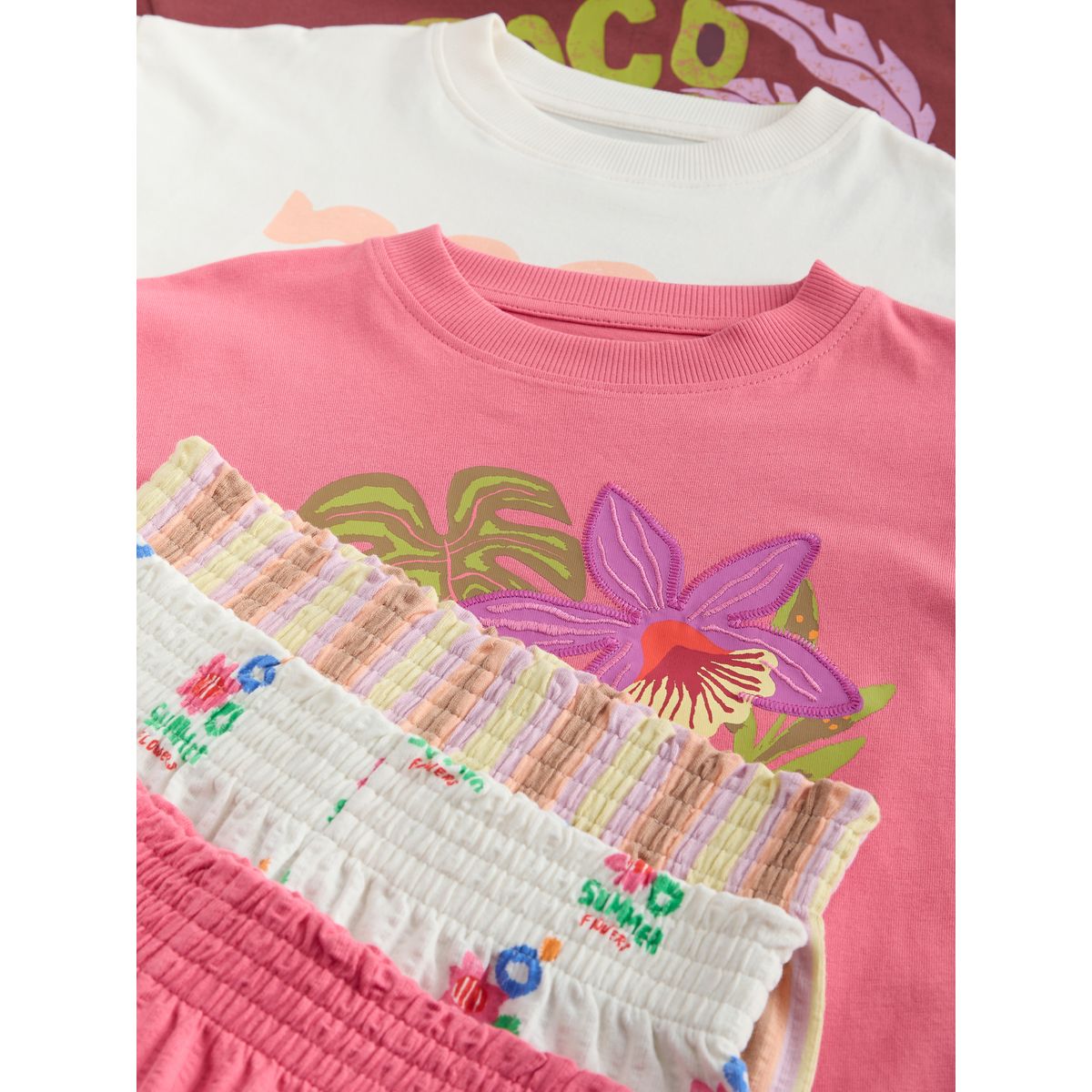 Pyjama short, lot de 3 violet/orange, NEXT