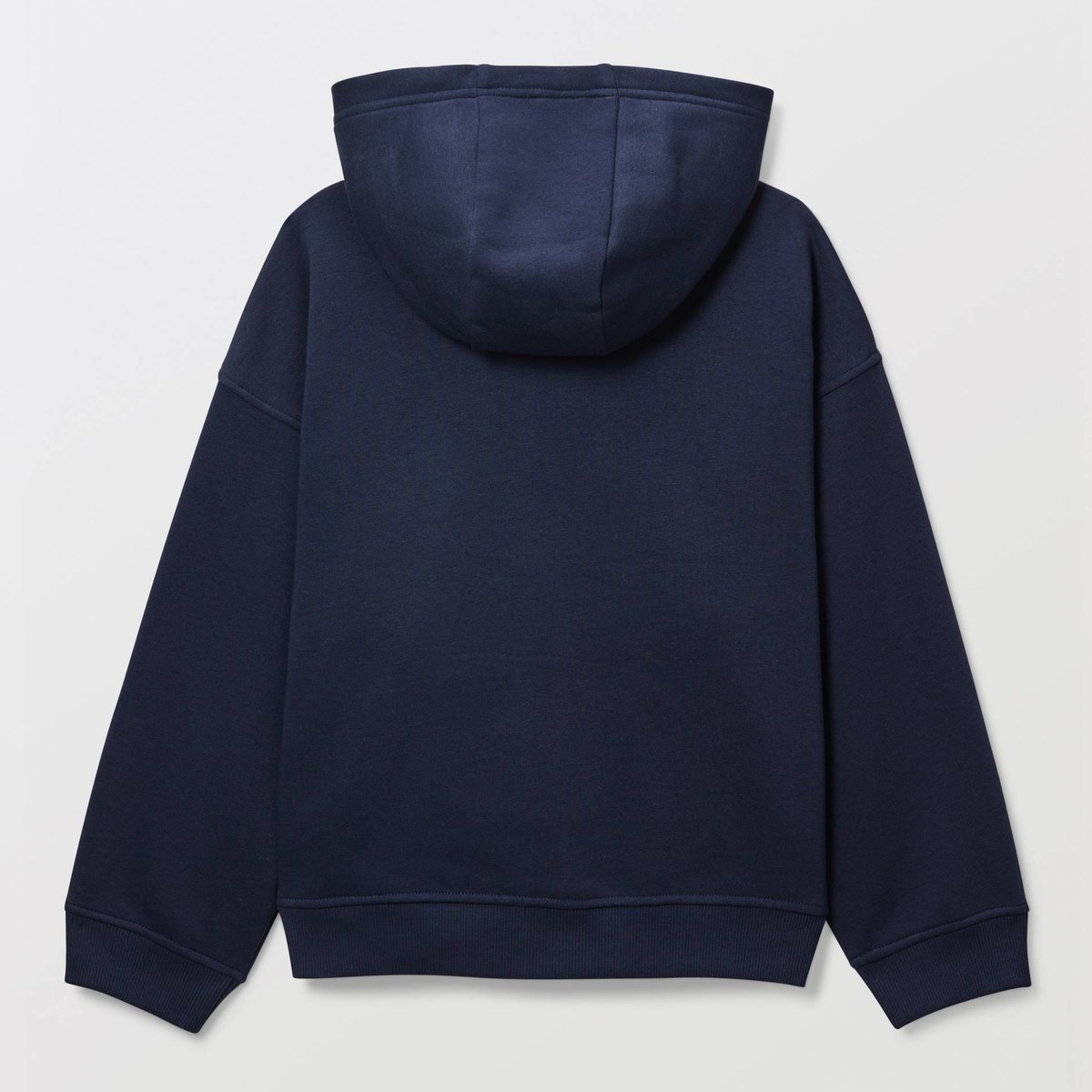 Sweat à capuche uni contenant en coton BIO marine, MONOPRIX