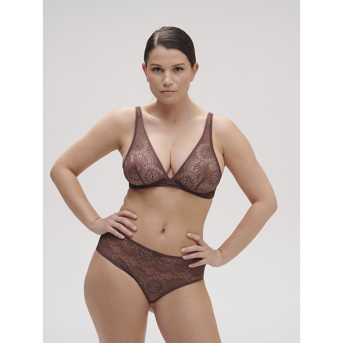 Soutien-gorge triangle sans-armatures, EMBLÈME marron, SIMONE PERELE