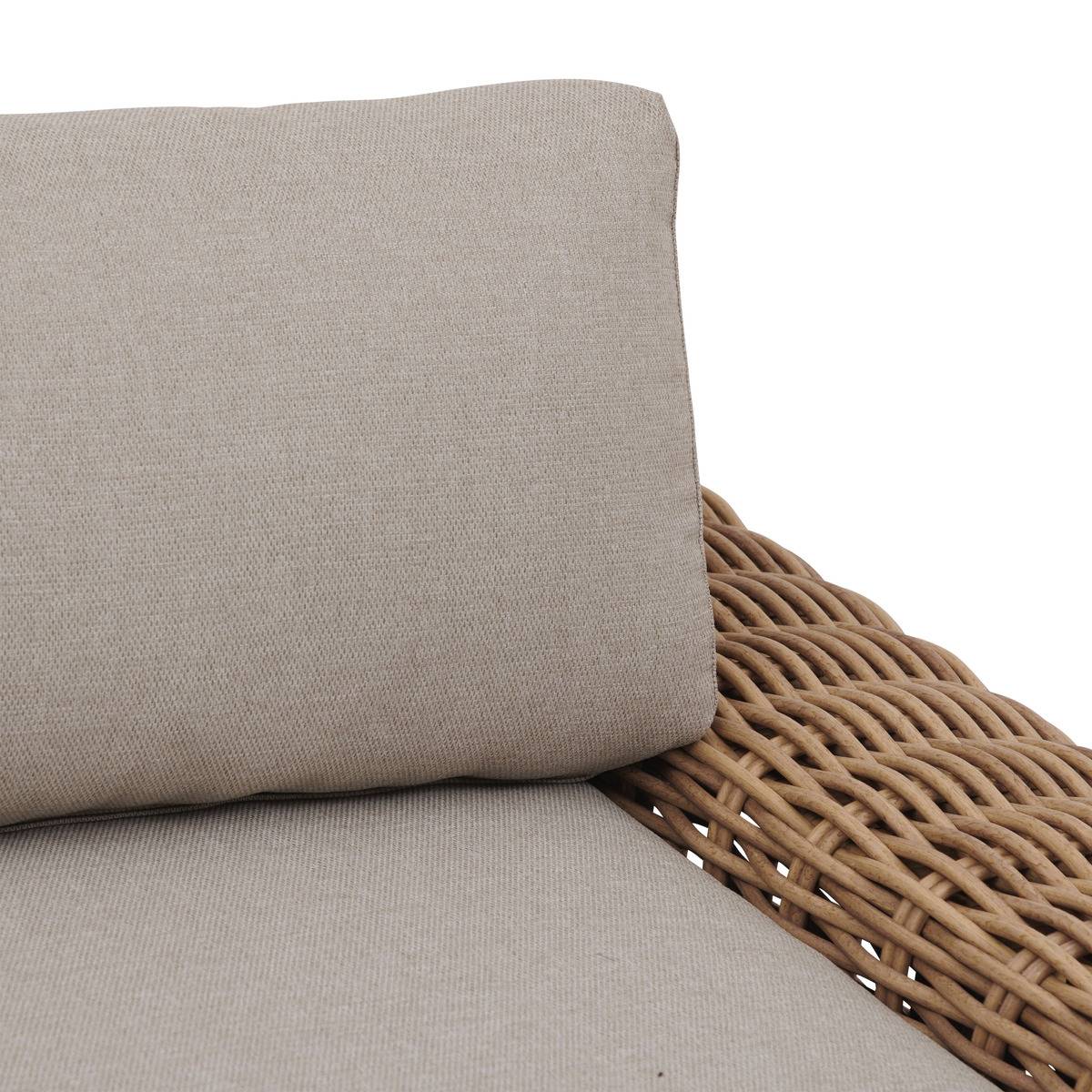Canapé de jardin 3 places en résine tressée SAVINIA beige, HESPERIDE