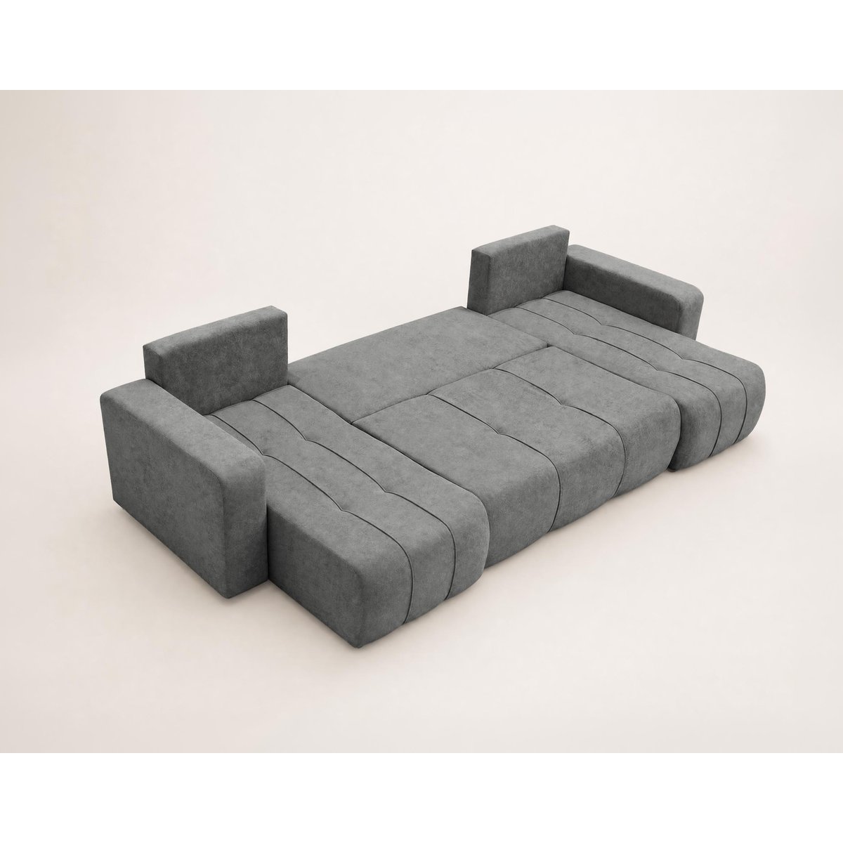 Canapé panoramique en U 7pl convertible, NICOLE gris, BEST MOBILIER