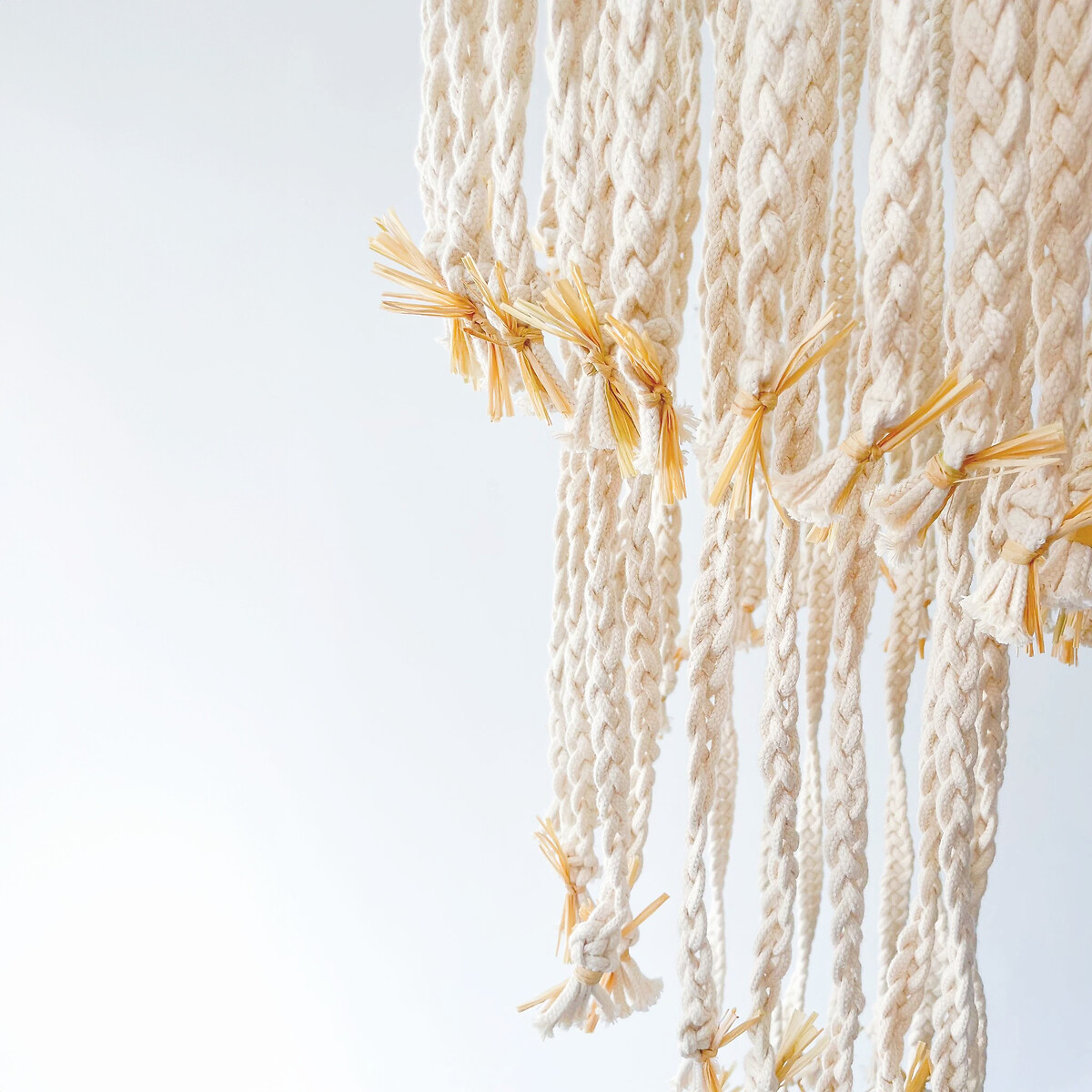 Abajur em macramé Espiral, MACRAMAR natural, MACRAMAR