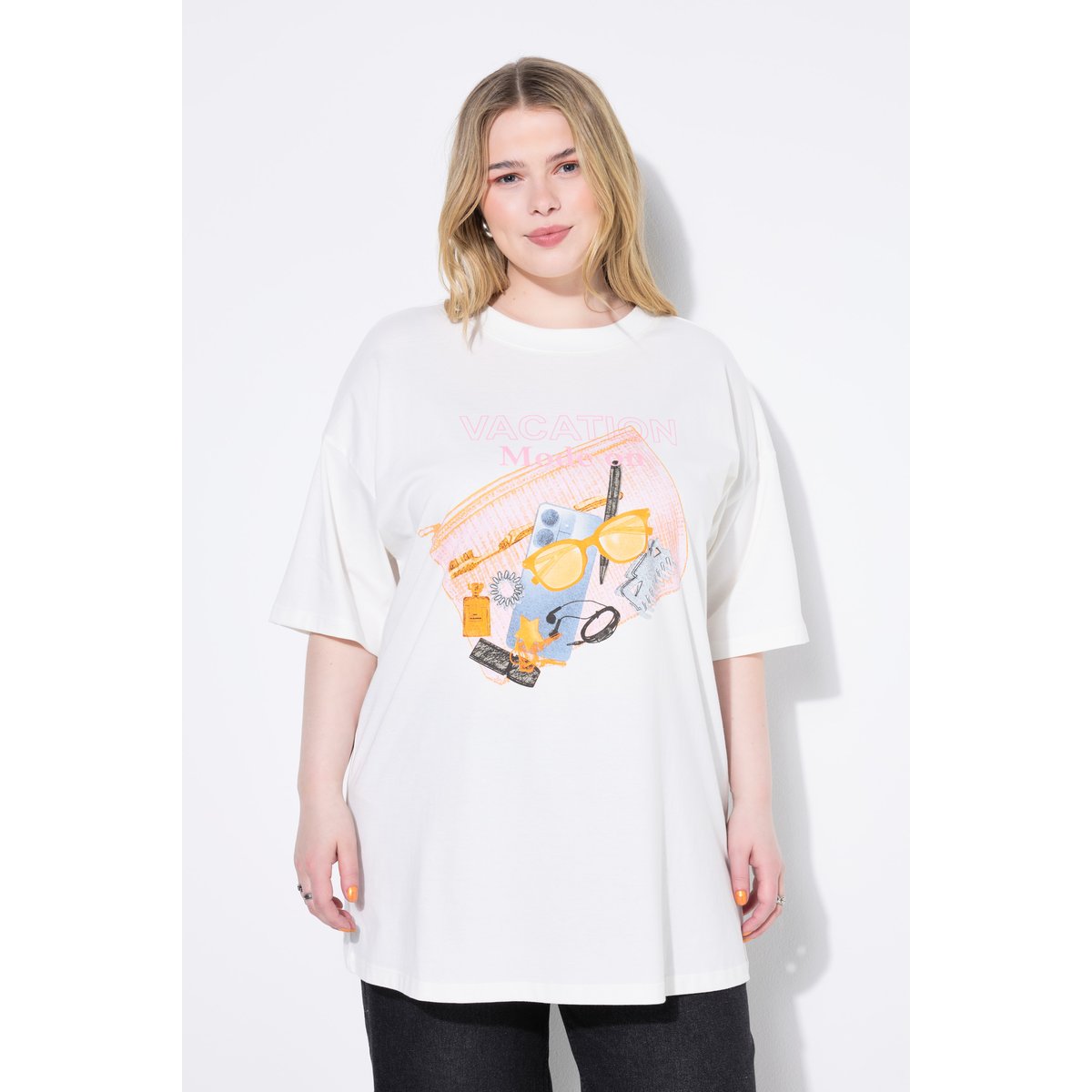T-shirt oversize, manches courtes blanc cassé, STUDIO UNTOLD