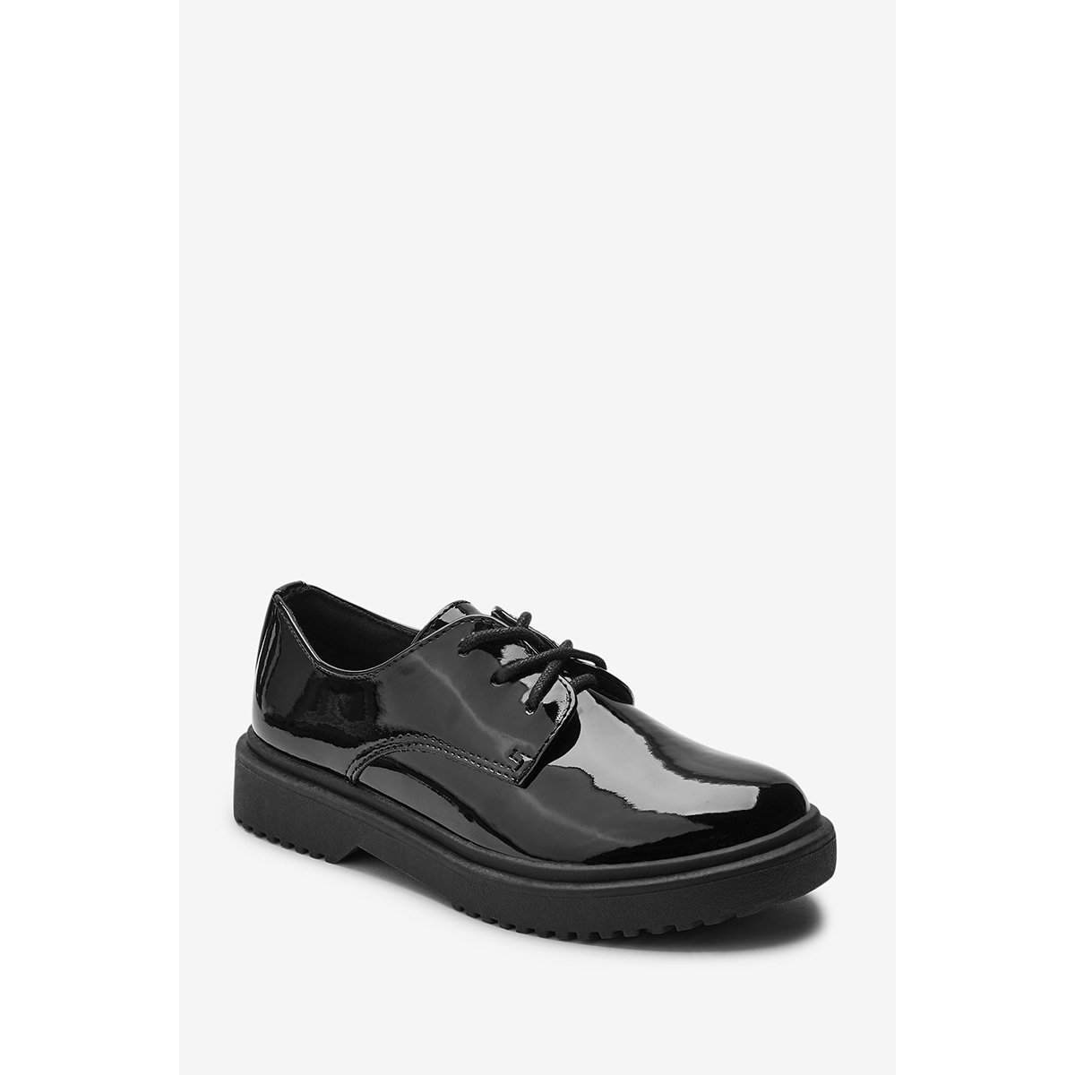 Chaussures À Lacets Et Semelle Épaisse noir brillant, NEXT