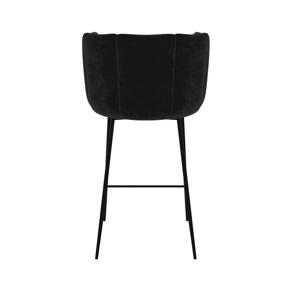Lot de 2 chaises pour îlot central 67 cm en velours - ROSY noir, MAISON PAVANE