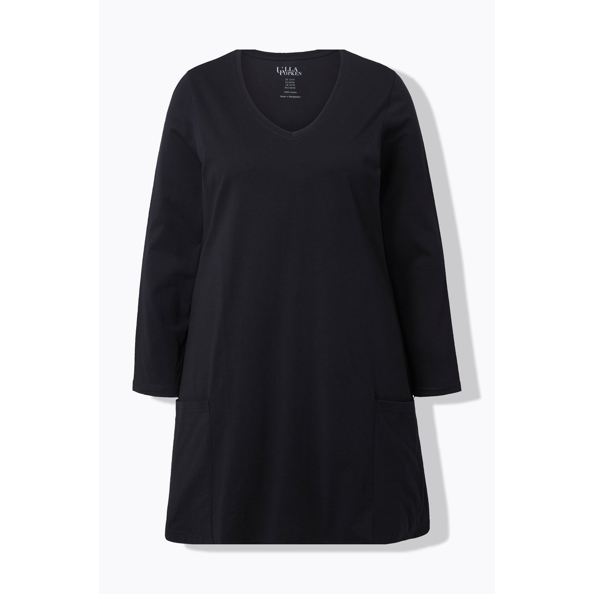 T-shirt long avec poches noir, ULLA POPKEN