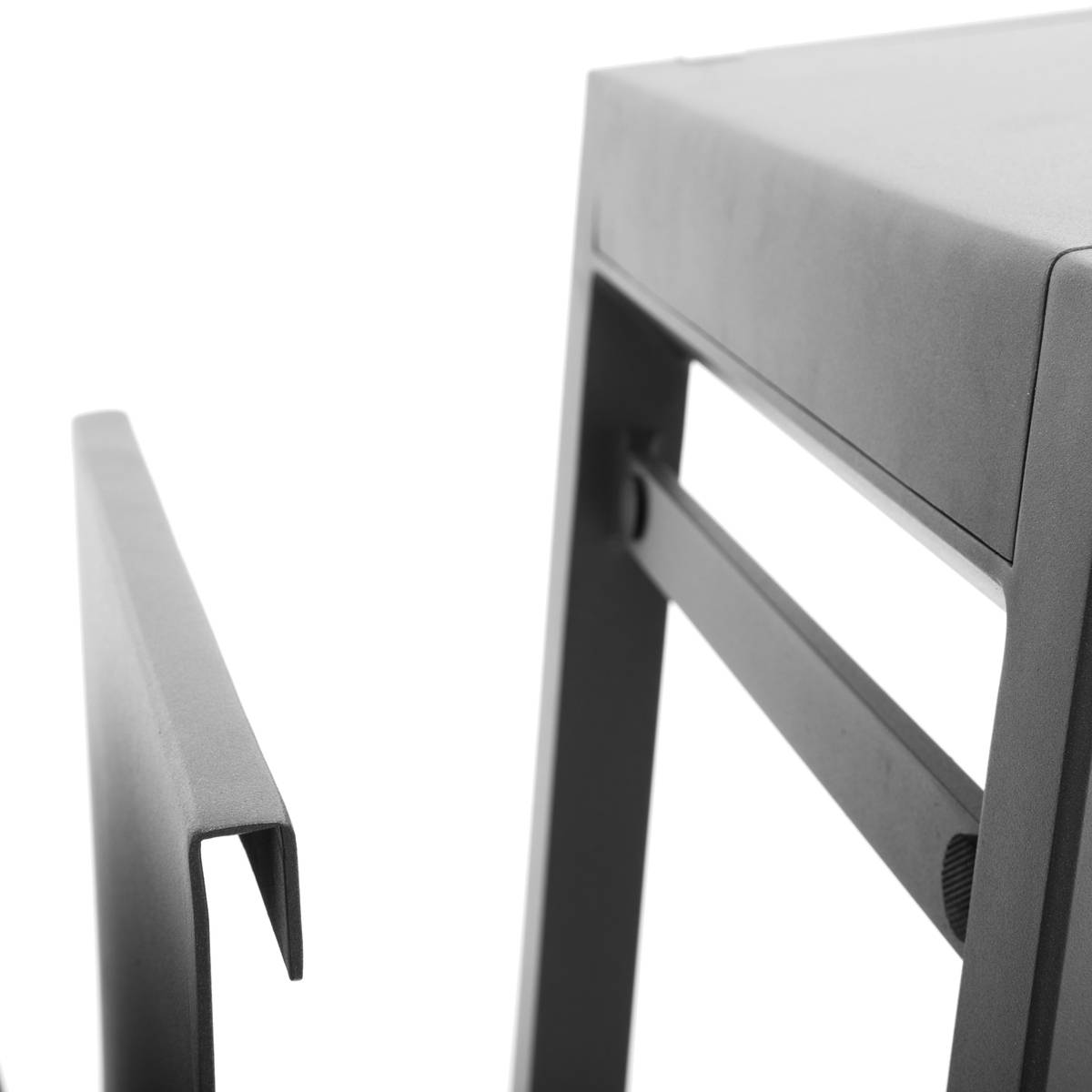 Table d'appoint de jardin carrée en aluminium ALLURE gris graphite, HESPERIDE