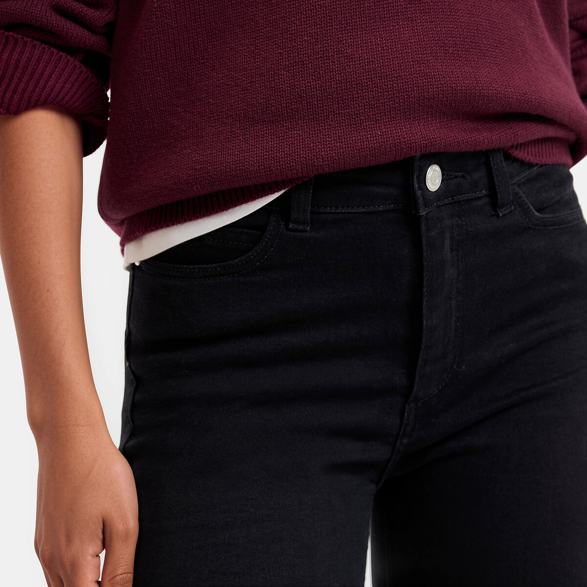 Straight Push-Up Jeans For Maximum Comfort brushed black, LA REDOUTE COLLECTIONS