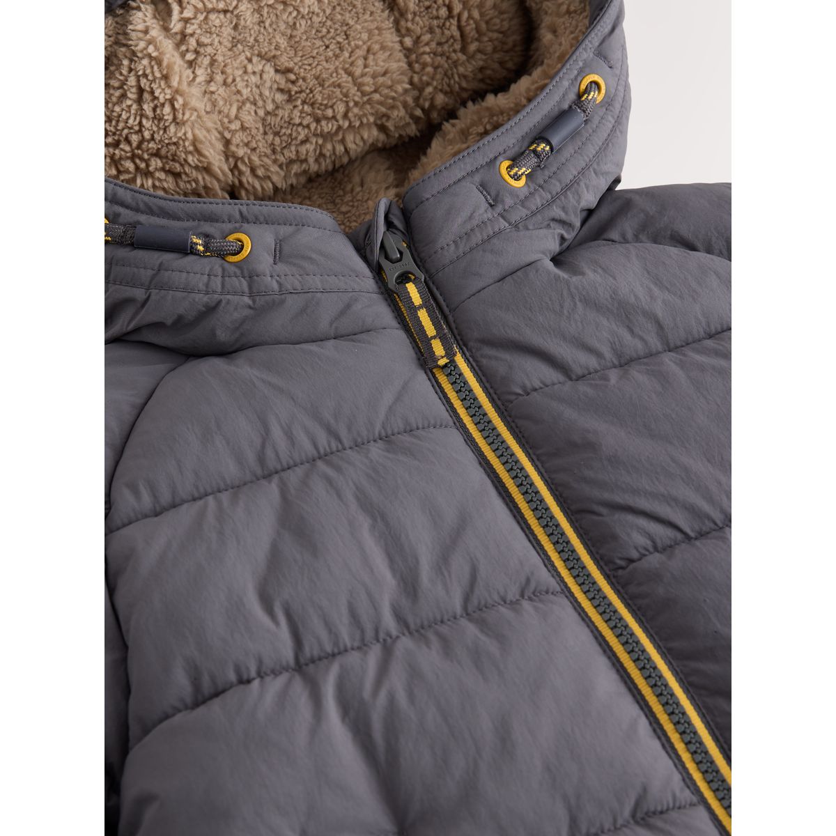 Manteau rembourré à doublure peau lainée gris, NEXT