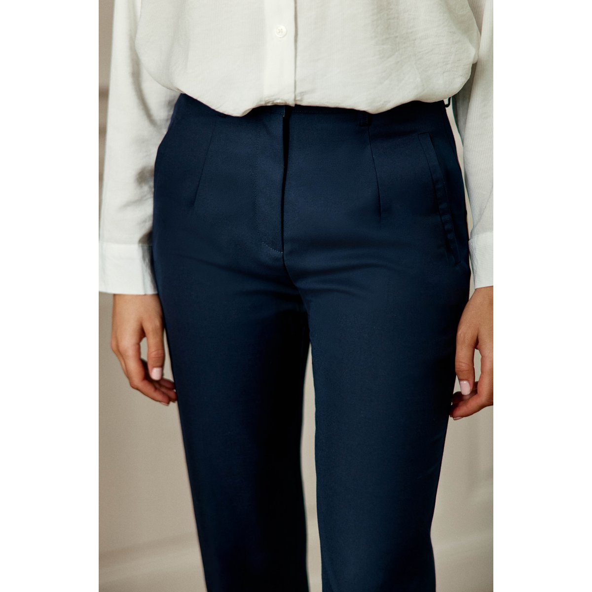 Pantalon cigarette uni PARFAIT 25-marine, LA PETITE ETOILE