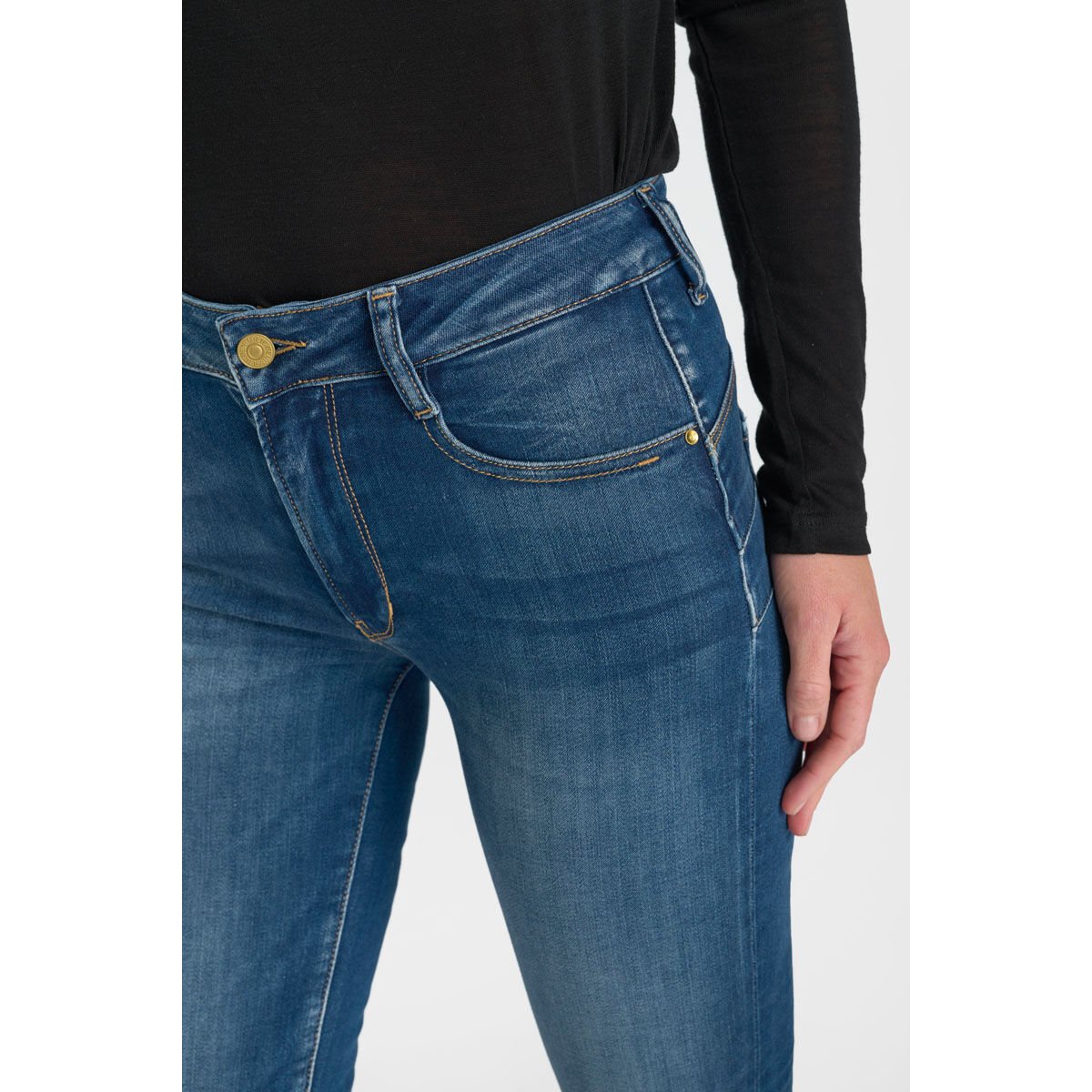 Jeans push-up slim taille haute PULP, longueur 34 blue, LE TEMPS DES CERISES