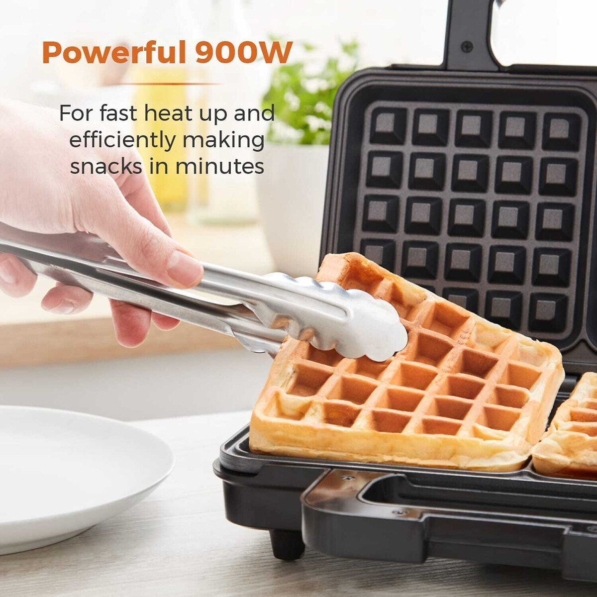 3-in-1 Deep Fill Sandwich Maker - T27032 stainless steel, TOWER