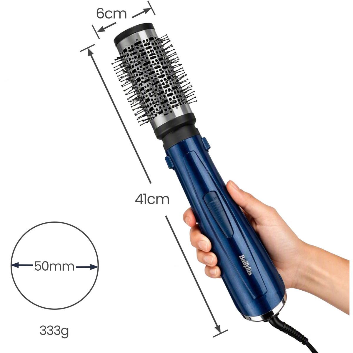 Brosse soufflante AS918PE Sapphire couleur unique, BABYLISS