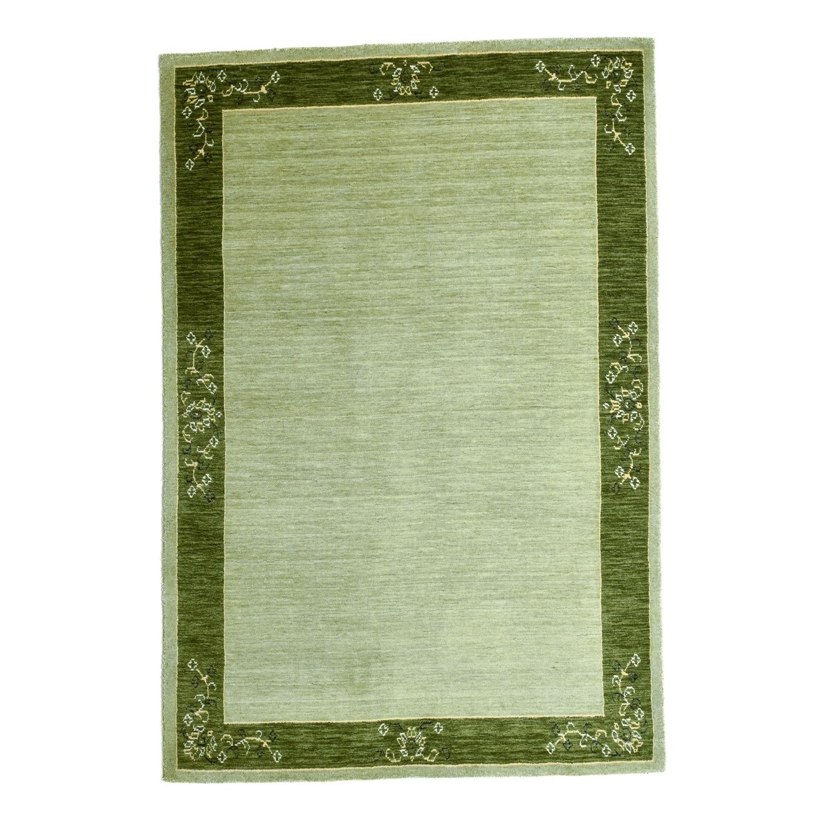 Tapis en laine vierge tissé à la main - Lori Super Gold vert, THEKO
