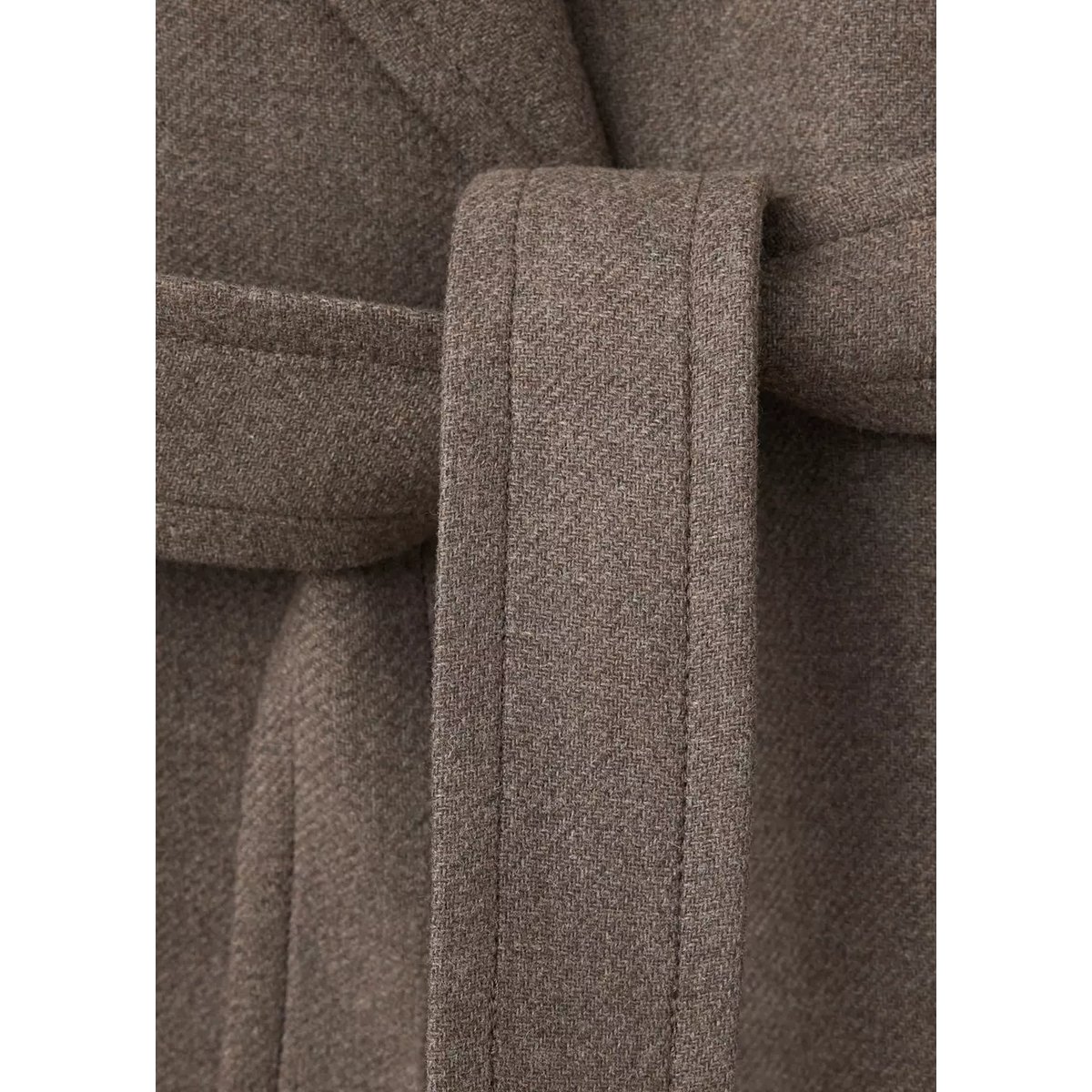 Manteau laine Manteco ceinture marron moyen, MANGO