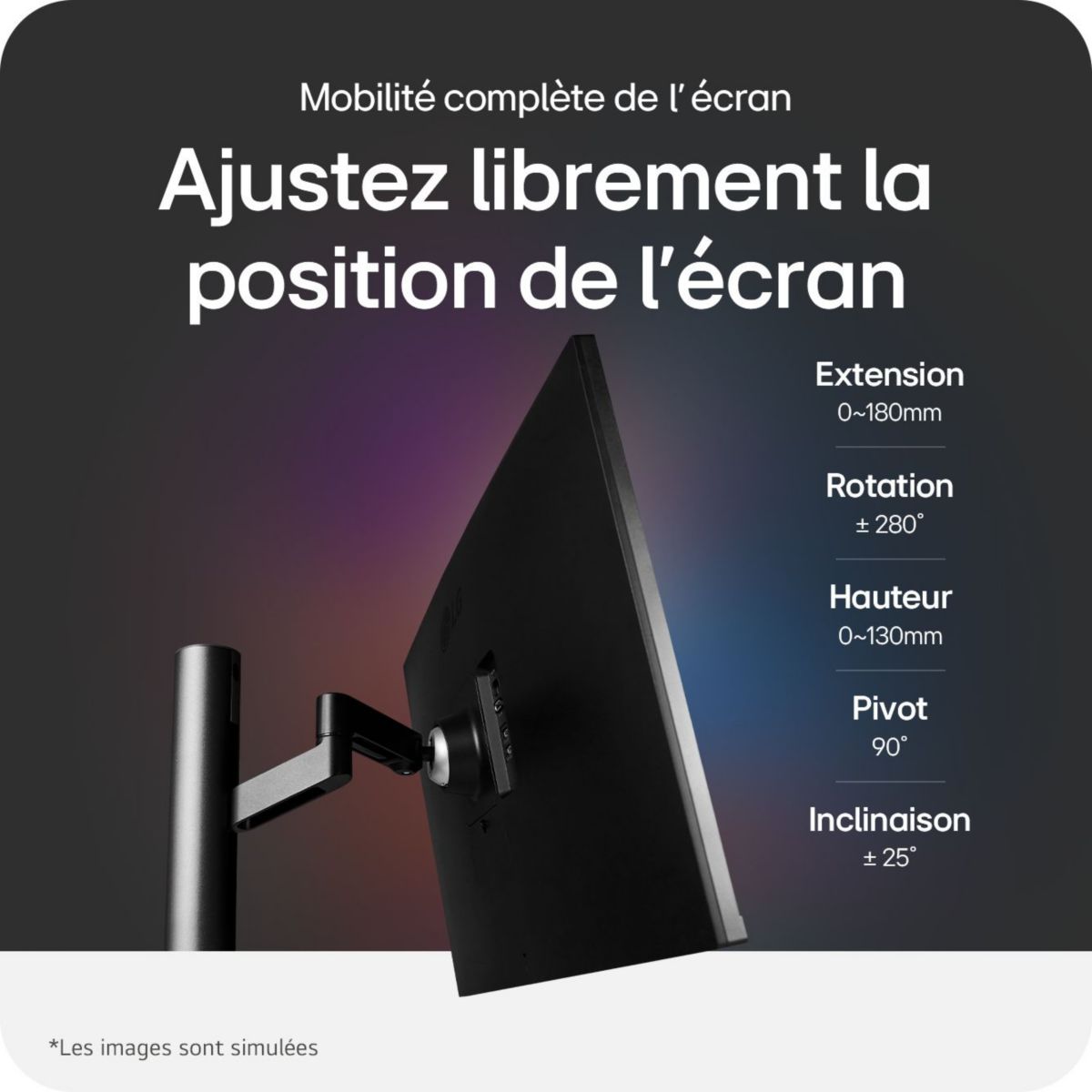 Ecran PC 4K 32UN880K-B.AEU UltraFine IPS 32'' UHD 4K HDR10 USB-C 60W couleur unique, LG