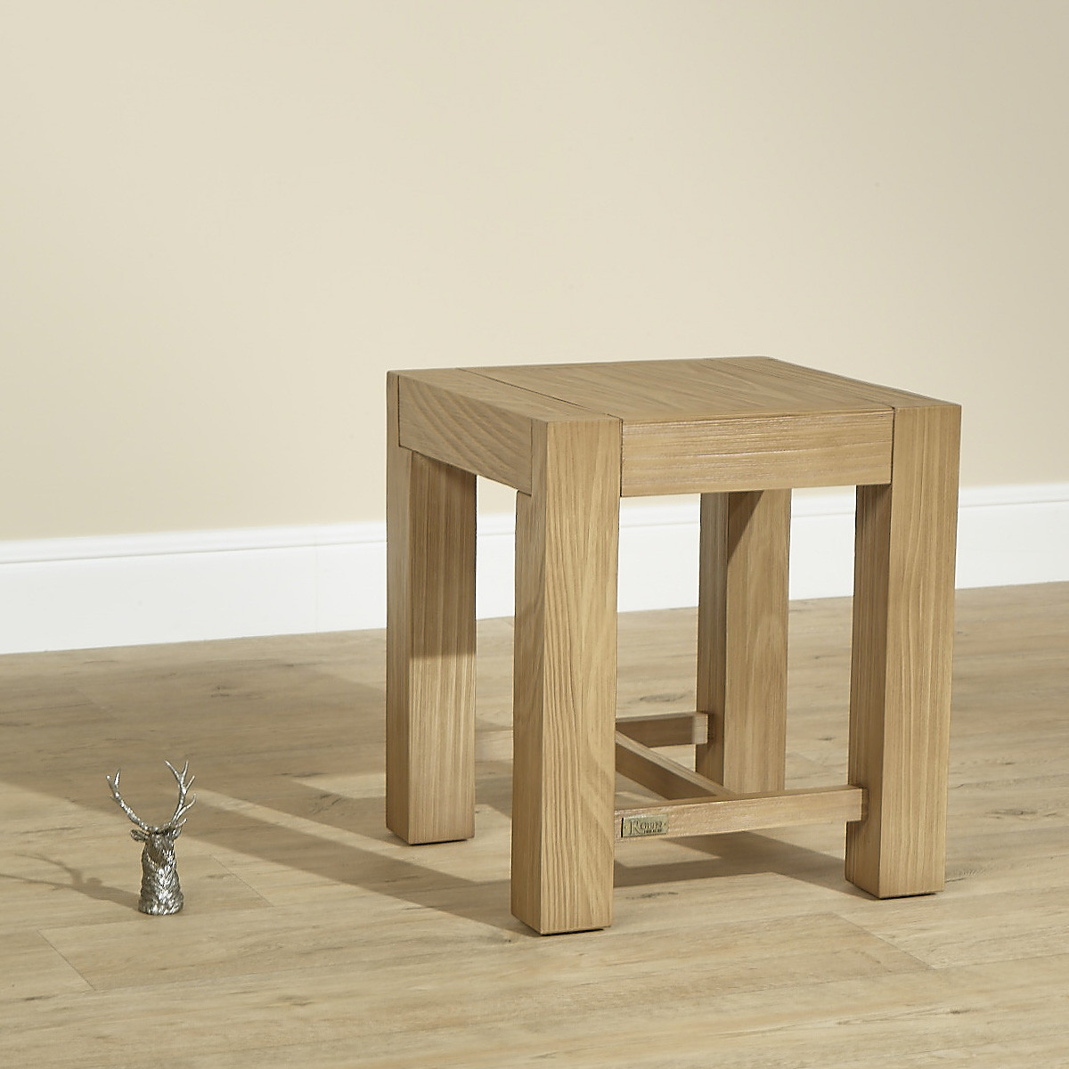 Tabouret style moderne en bois massif MEGÈVE marron, ROBIN DES BOIS