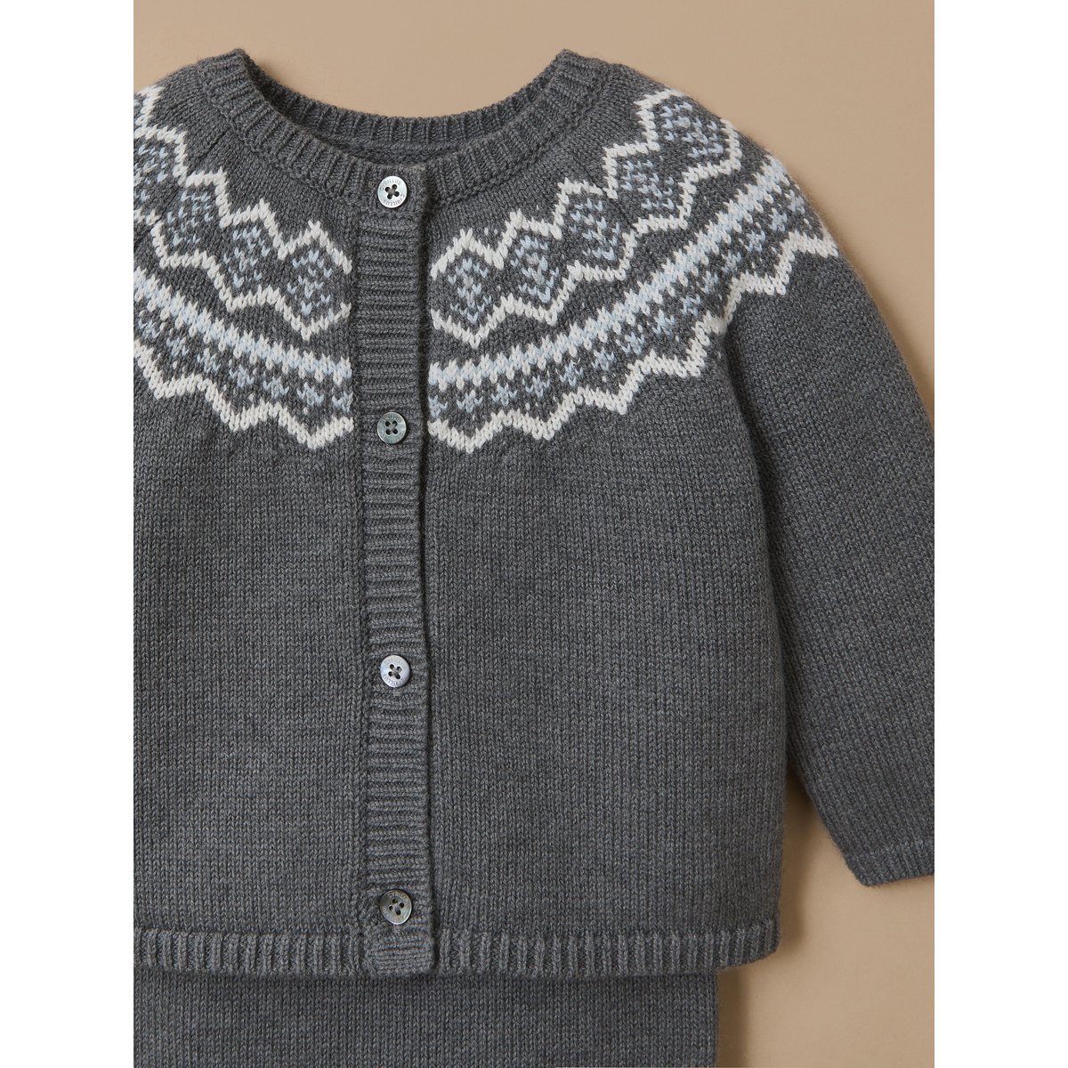Ensemble motif jacquard gris chine, CYRILLUS