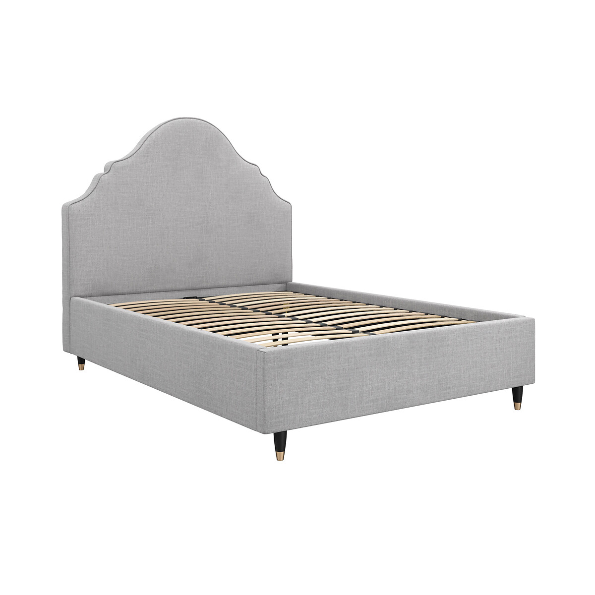 Novella Linen Upholstered Bed with French Style Headboard light grey, ÉDITÉ