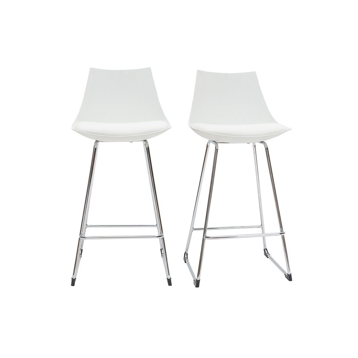 Tabourets de bar design 65 cm (lot de 2) JUNE blanc, MILIBOO