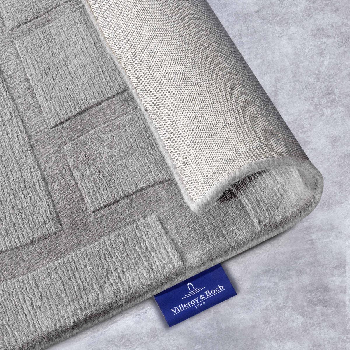 Tapis salon motif géométrique, laine tissée main, ALEXIS authentique gris, UN AMOUR DE TAPIS