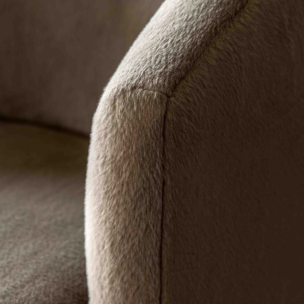 Tristan Faux Fur Tub Armchair khaki, ÉDITÉ