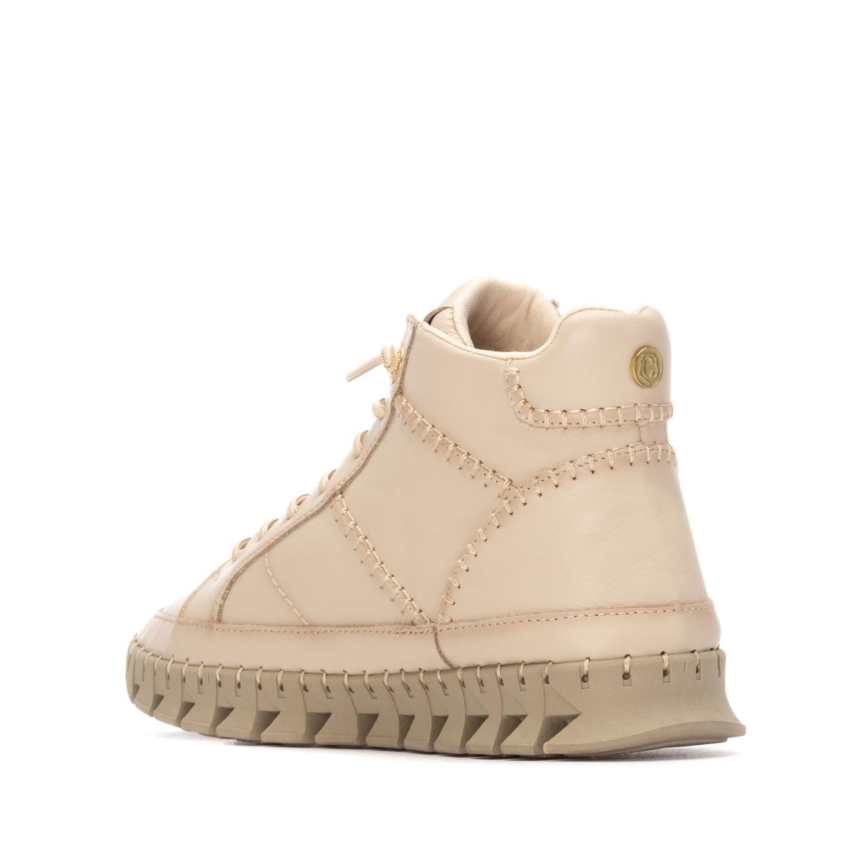 Baskets Plaine Fermeture éclair beige, CARMELA