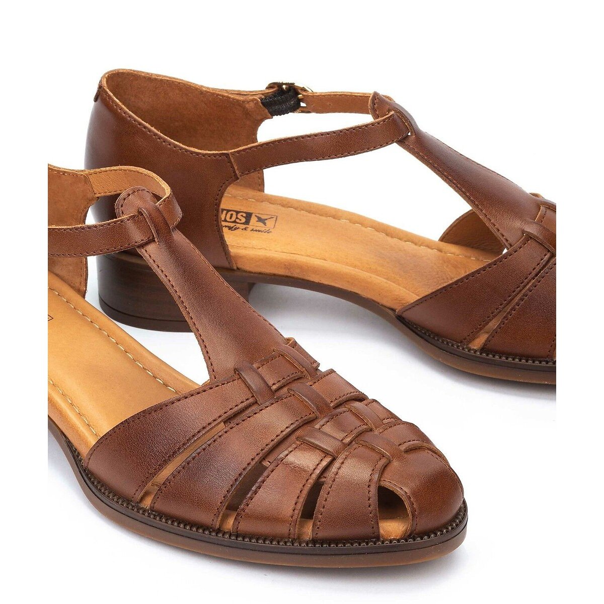 Flache Riemchensandalen Valencia aus Leder leder, PIKOLINOS