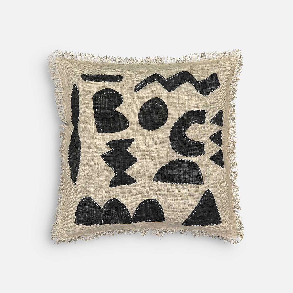 Housse de coussin carrée, Sokobe naturel/noir, LA REDOUTE INTERIEURS