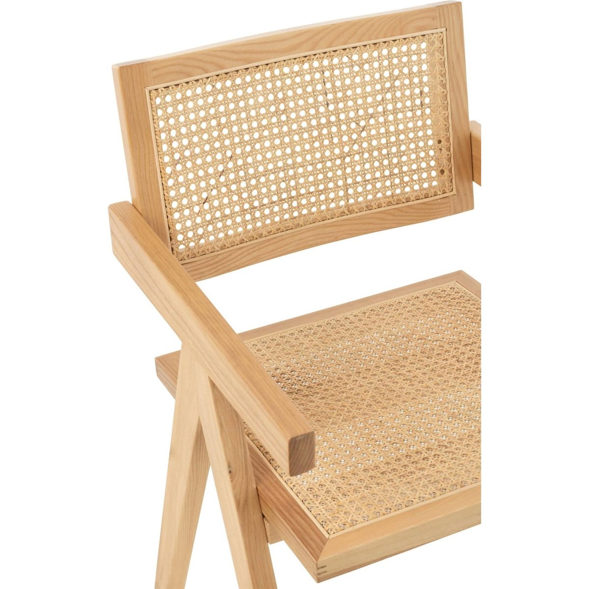 Chaise en bois de frêne et rotin tressé naturel, RECOLLECTION