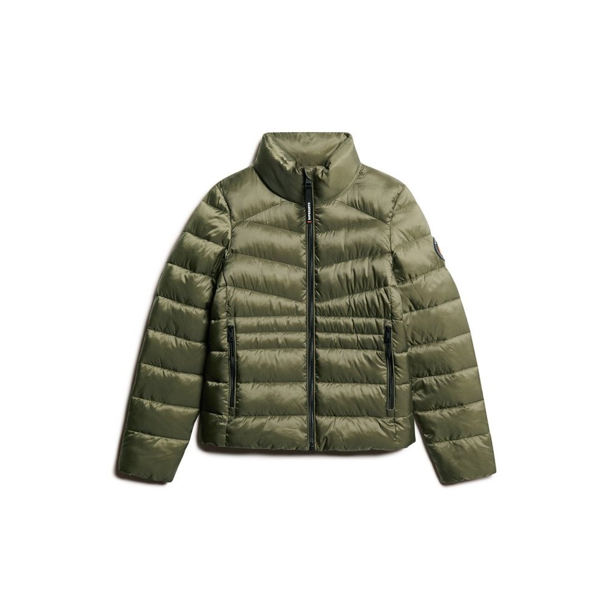 Veste rembourrée matelassée Fuji vert olive poudré, SUPERDRY