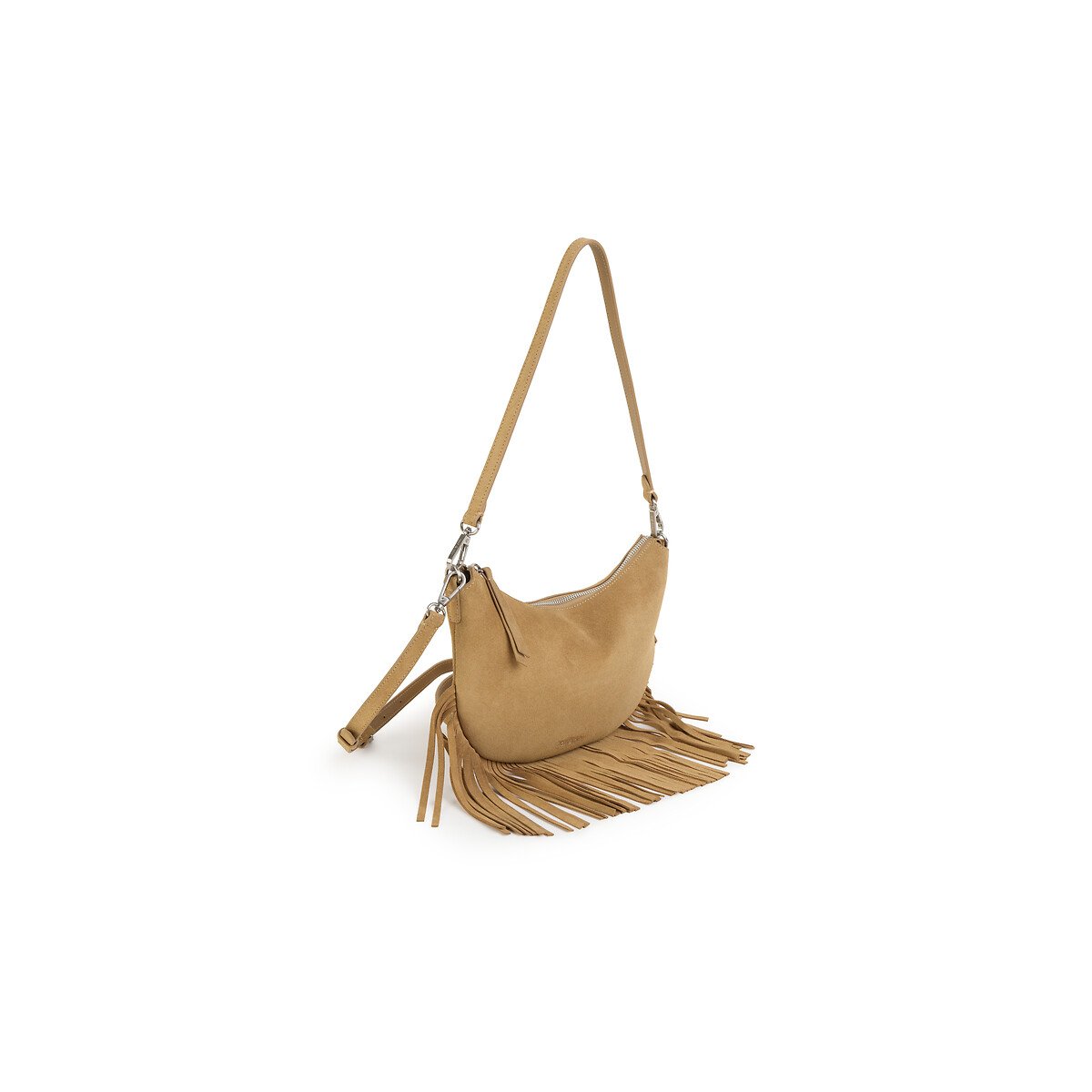 Sac à bandoulière en cuir, LUNE FRANGE sahara, NAT & NIN