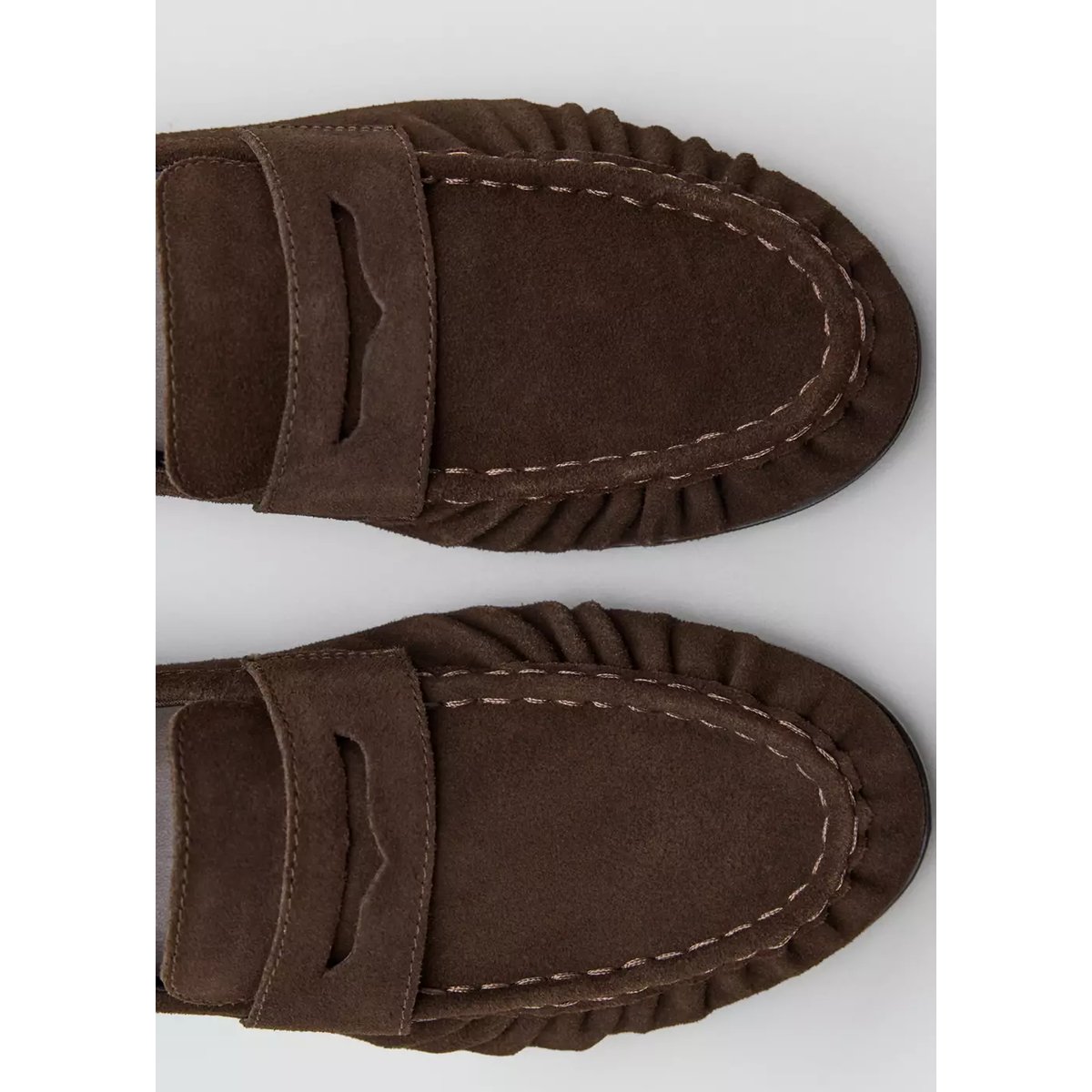 Mocassins suède détail en forme de masque chocolat, MANGO TEEN