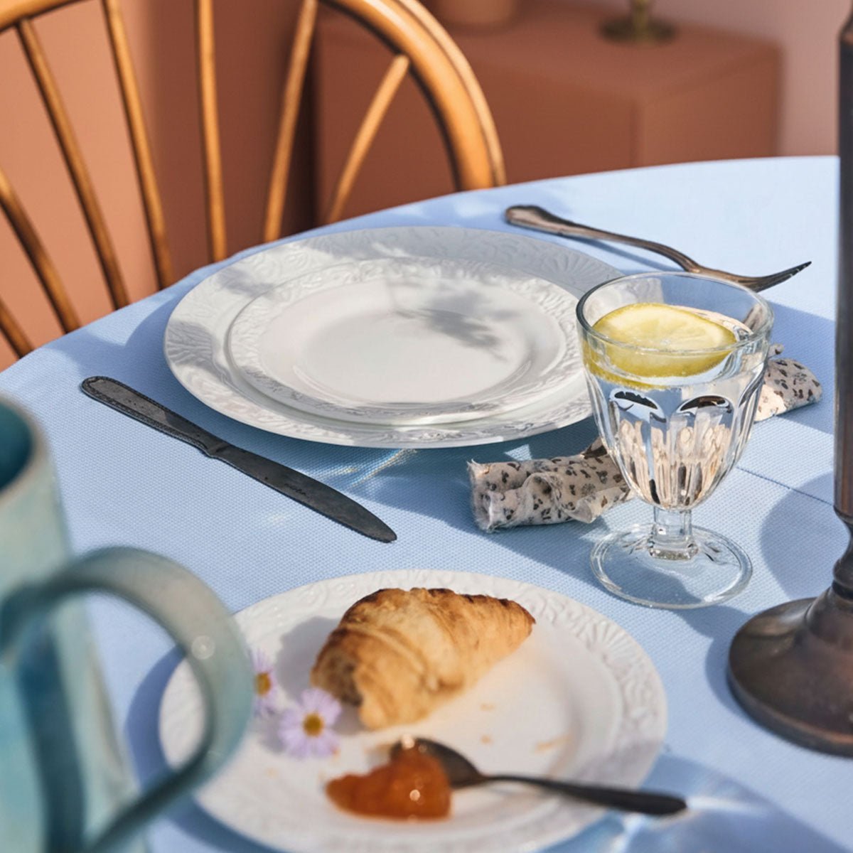 6 assiettes plates blanches en opale 25 cm -DANBURY blanc, LUMINARC