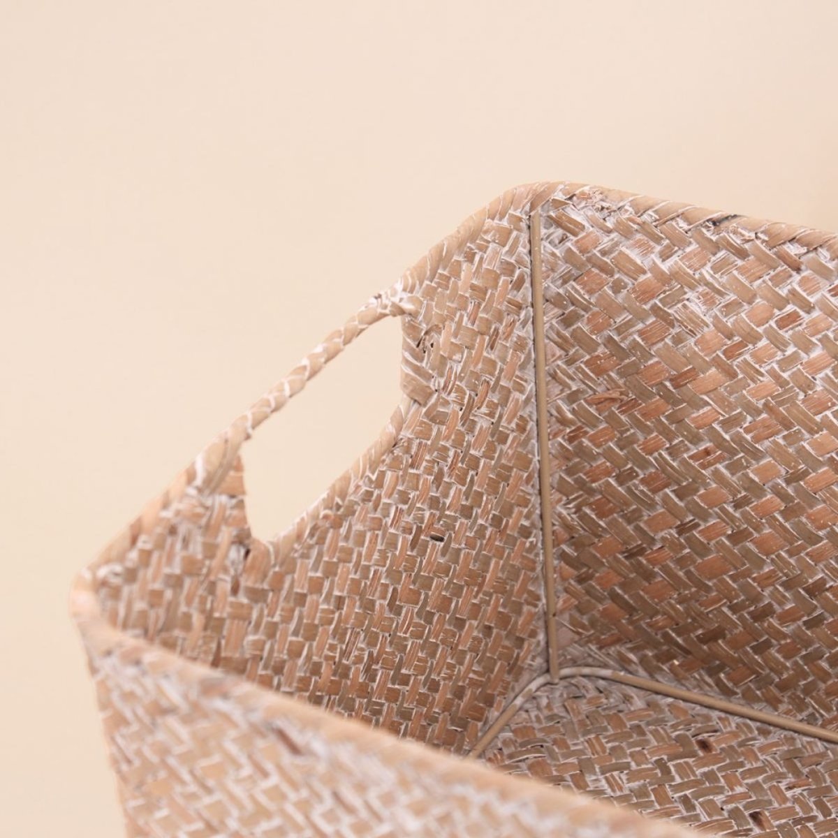 Lot de 3 paniers en fibre naturelle naturel, AZAO