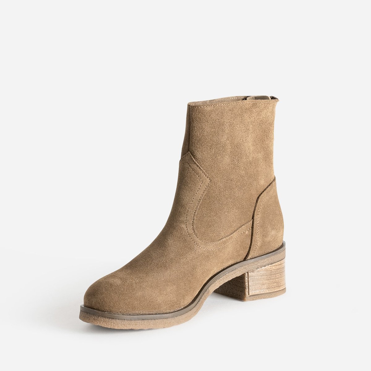 Boots en cuir ARLETTE taupe, ERAM