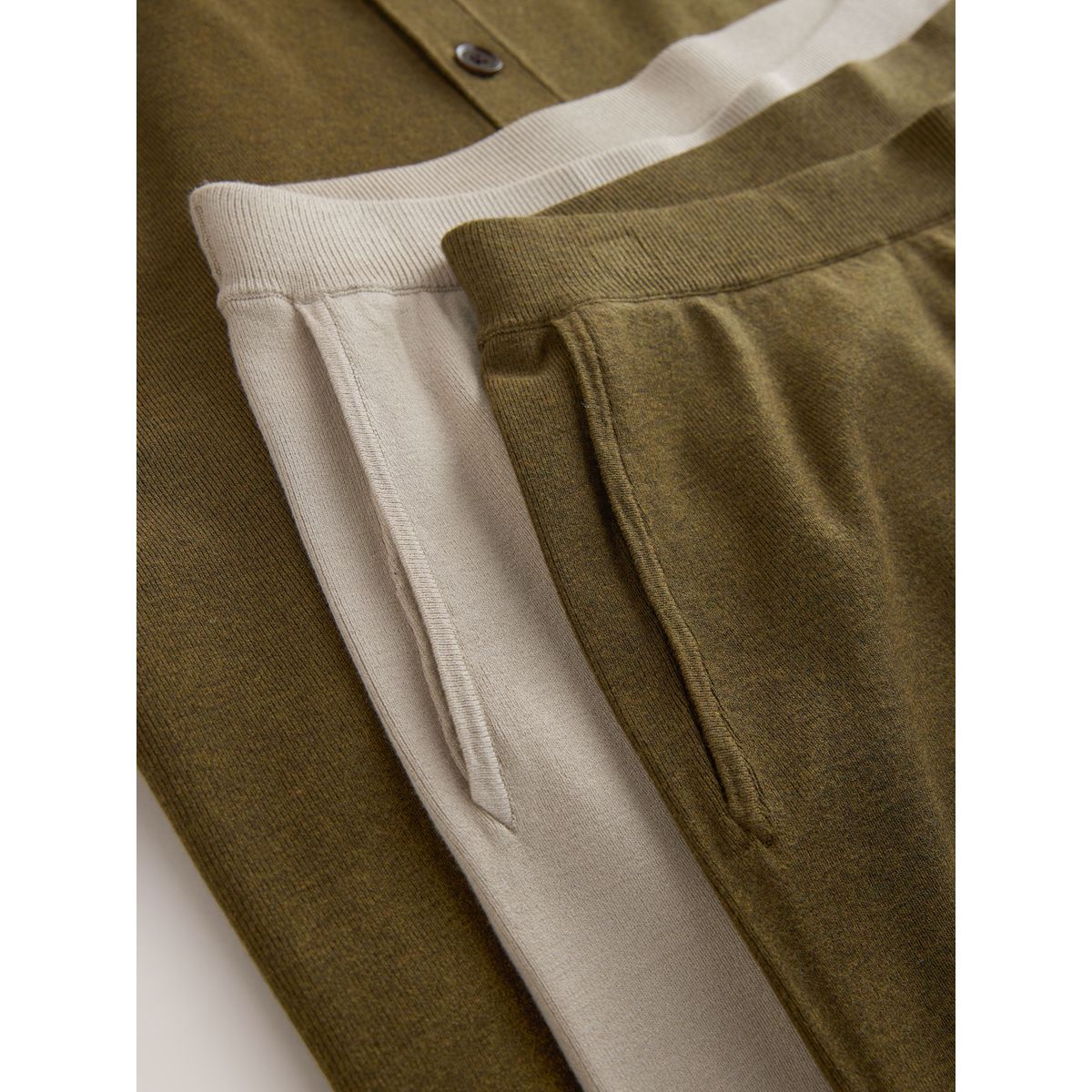 Ensemble chemise en maille et short, lot de 2 vert/naturel, NEXT