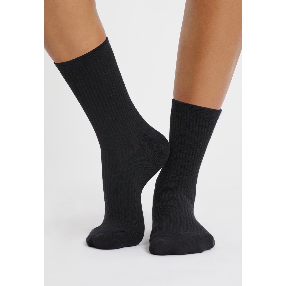 Chaussettes effet côtelé LUNE noir, ETAM